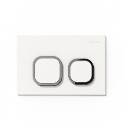 Dual flush toilet switch panel for modern bathroom design in South Africa.