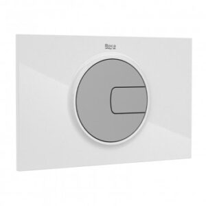 Roca white concealed toilet cistern dual flush system for modern bathrooms in South Africa.