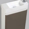 Bathroom store wall-mounted hand basin with modern design and chrome faucet for stylish bathroom decor.