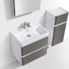 Modern bathroom vanity unit with sink and storage drawers, perfect for contemporary bathroom designs in South Africa. Stylish, functional, and space-saving.