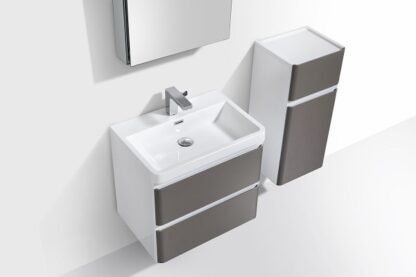 Modern bathroom vanity unit with sink and storage drawers, perfect for contemporary bathroom designs in South Africa. Stylish, functional, and space-saving.