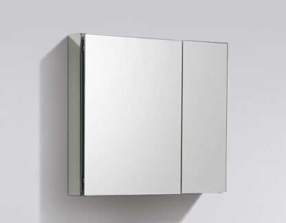 Mirror cabinet with sleek modern design suitable for bathroom storage and decor.