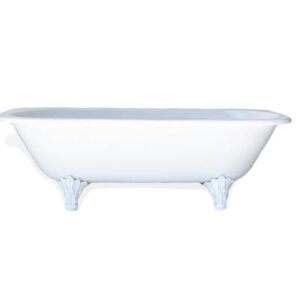 Elegant white clawfoot bathtub for classic bathroom style, perfect for luxury and comfort, available at Bathroom Store South Africa.