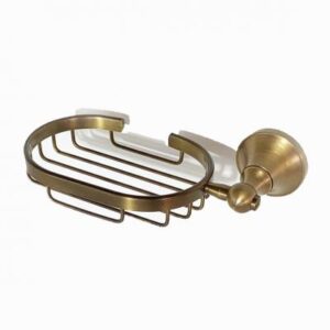 Elegant brass bathroom soap dish holder with wall mount for versatile bathroom storage and decor.