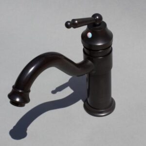 Brass black bathroom tap with lever handle, ideal for kitchen or bathroom sinks, featuring durable and stylish design.