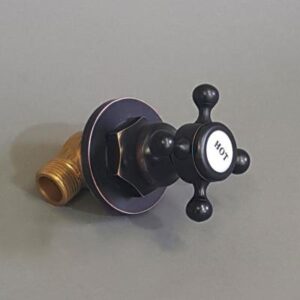 Brass stop tap with black handle for bathroom plumbing fixtures, ideal for residential water control solutions.