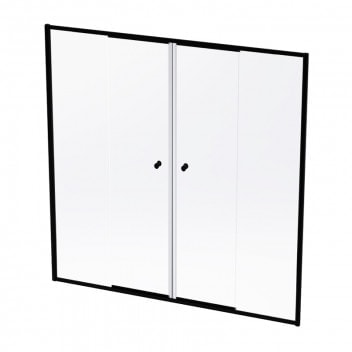 Sliding glass shower door with black frame, modern bathroom enclosure, premium-quality waterproof shower screen, ideal for stylish bathroom upgrades in South Africa.