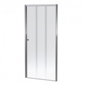 AlT text: Glass shower door with aluminum frame, ideal for modern bathroom renovations in South Africa.