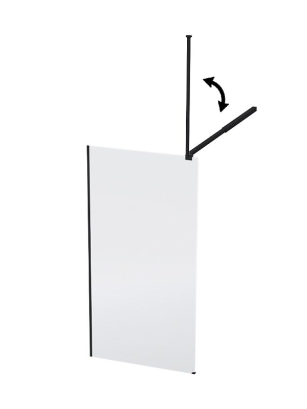 Lightweight bathroom shower screen with adjustable support bar for easy installation and a sleek, modern design. Perfect for creating a stylish bathroom space.