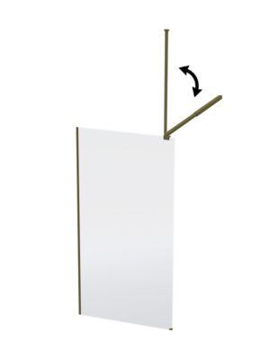 Light brown foldable glass shower screen with adjustable hinge for bathroom renovation, modern shower enclosure, high-quality bathroom accessories, easy to install and clean.