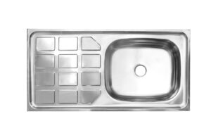 Stainless steel kitchen sink with drainer and multiple bowl compartments, ideal for modern kitchens in South Africa. Durable and easy to clean for everyday use.