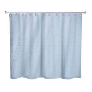 Curtain rail shower curtain in light blue, perfect for bathroom privacy and decor, made from waterproof and durable materials.