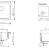 High-quality white bathroom sink with detailed measurements, ideal for modern bathroom renovation and fitting seamlessly into South African homes.