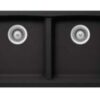 Double kitchen sink with black finish, durable and stylish for modern South African kitchens.
