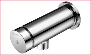 Schell thermostatic shower valve, sleek chrome finish for modern bathrooms, ensures precise water temperature control, ideal for luxury bathroom renovations and installations.