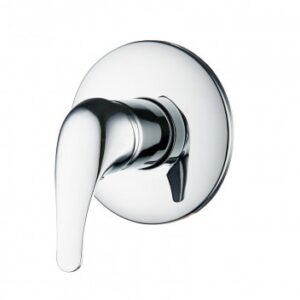 Brass bathroom tap faucet, modern bathroom hardware, chrome finish, stylish sink tap, bathroom renovation accessory.
