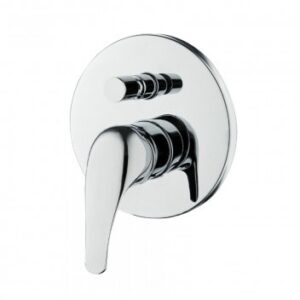 Chrome wall-mounted bathroom tap with sleek design for modern bathrooms.