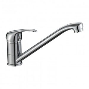 Brushed nickel kitchen tap, modern single-handle kitchen sink faucet with pull-out spray, durable and stylish.