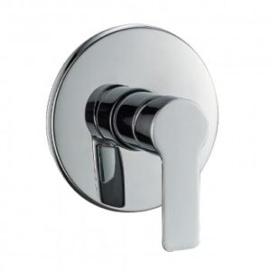 Chrome bathroom shower mixer tap with wall-mounted design for modern bathroom renovations.