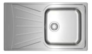 Stainless steel kitchen sink with draining board, ideal for modern bathrooms and kitchens in South Africa.
