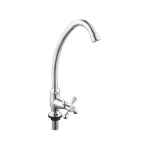 High-quality stainless steel kitchen tap with traditional dual-handle design for durable, reliable water control. Perfect for modern bathrooms and kitchens in South Africa.