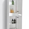 Elegant white bathroom storage cabinet with shelves for toiletries and accessories, ideal for modern bathrooms in South Africa.