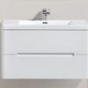 VEN900DDWHT.jpg Modern white bathroom vanity with integrated sink and storage drawers, ideal for contemporary bathroom decor. Perfect for adding functionality and style to your bathroom space.