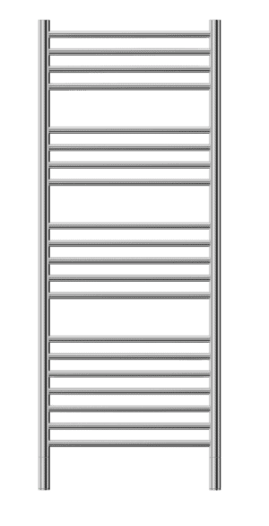 Radiator towel warmer for bathroom heating and drying towels, modern stainless steel design, energy-efficient for bathroom comfort and style.