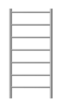 Alt text only: Modern stainless steel towel radiator ideal for bathroom heating and drying needs in South Africa.
