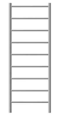 Stainless steel bathroom towel ladder, modern bathroom accessories, multi-rung towel warmer for home and spa use.