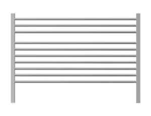 Chrome towel radiator for bathroom heating and drying purposes, ideal for bathroom renovations or upgrades.