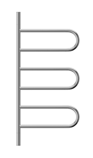 Aloe stainless steel towel radiator for modern bathroom heating and drying solutions.