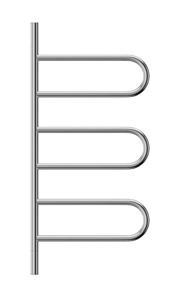 Aloe stainless steel towel radiator for modern bathroom heating and drying solutions.