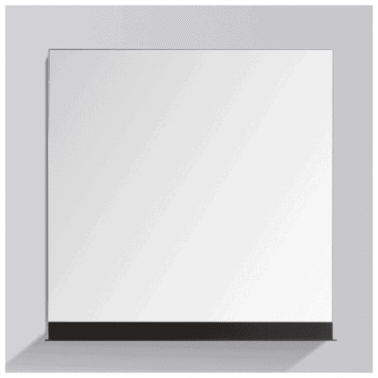Mirror with black baseboard for modern bathroom decor, available at Bathroom Store in South Africa. Elegant and functional bathroom mirror for stylish interiors.