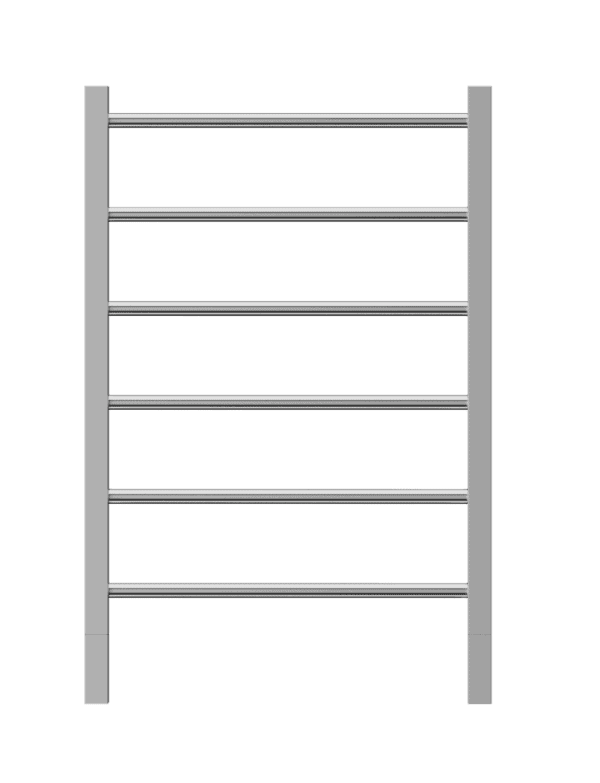Alt text: Stainless steel towel rack with multiple bars suitable for bathroom and laundry rooms.