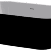 Modern freestanding black and white bathtub, ideal for luxury bathrooms and elegant bathroom designs in South Africa. Perfect for creating a stylish bathing space.