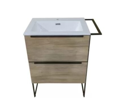 Loft 600 Cabinet & Vanity (Universal towel rail) Cherry – 715 x 460 x 845