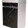 R460BM Modern bathroom vanity unit with black marble effect panel and white finish, ideal for contemporary bathroom decor in South Africa.