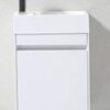 R460LT Modern white bathroom vanity with sleek design and integrated storage for hygienic and stylish bathroom organisation.