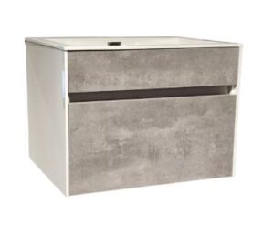 Grey bathroom vanity unit with sleek modern design, ideal for contemporary bathrooms in South Africa. Perfect for stylish storage and bathroom organization.