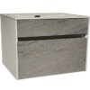 R600IS Stylish grey bathroom vanity with sleek storage drawers, perfect for modern bathroom renovations.
