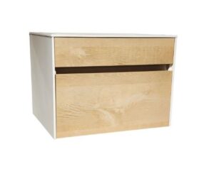 Modern wooden bathroom vanity cabinet with sleek drawer design, ideal for stylish bathroom storage solutions.